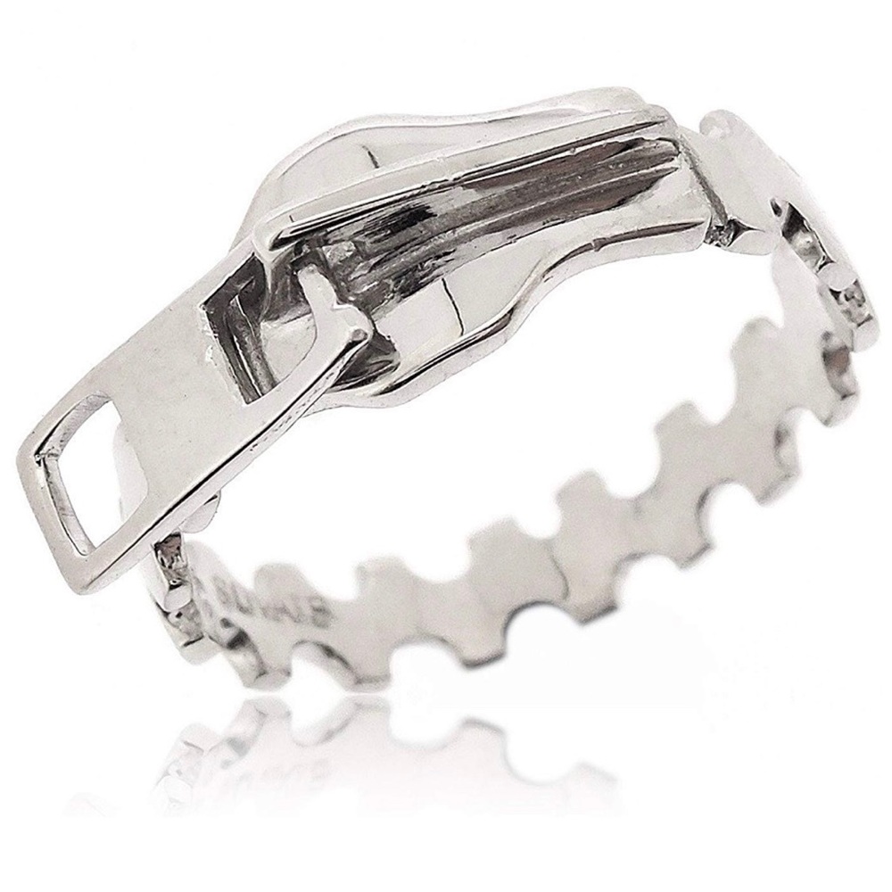 ZIPPER Ring in Sterling Silver Size 6